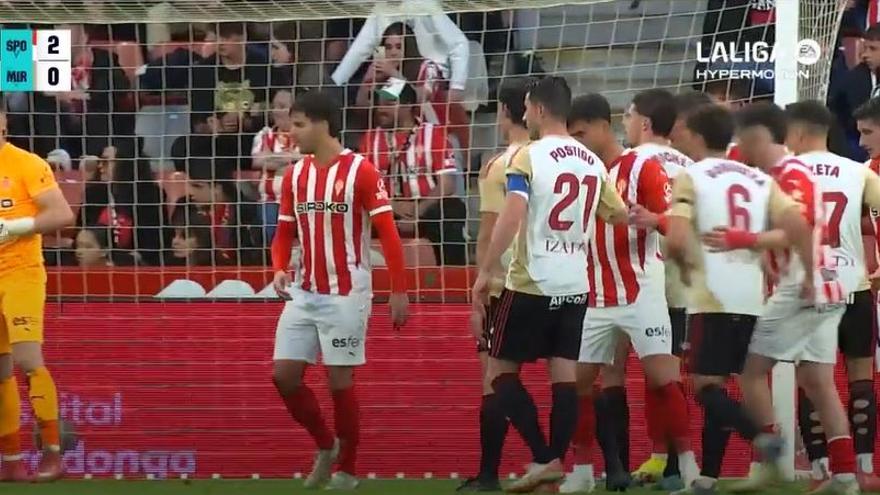 El 3-0 del Sporting en el Sporting 3-1 Mirandés de la jornada 36 de LaLiga Hypermotion