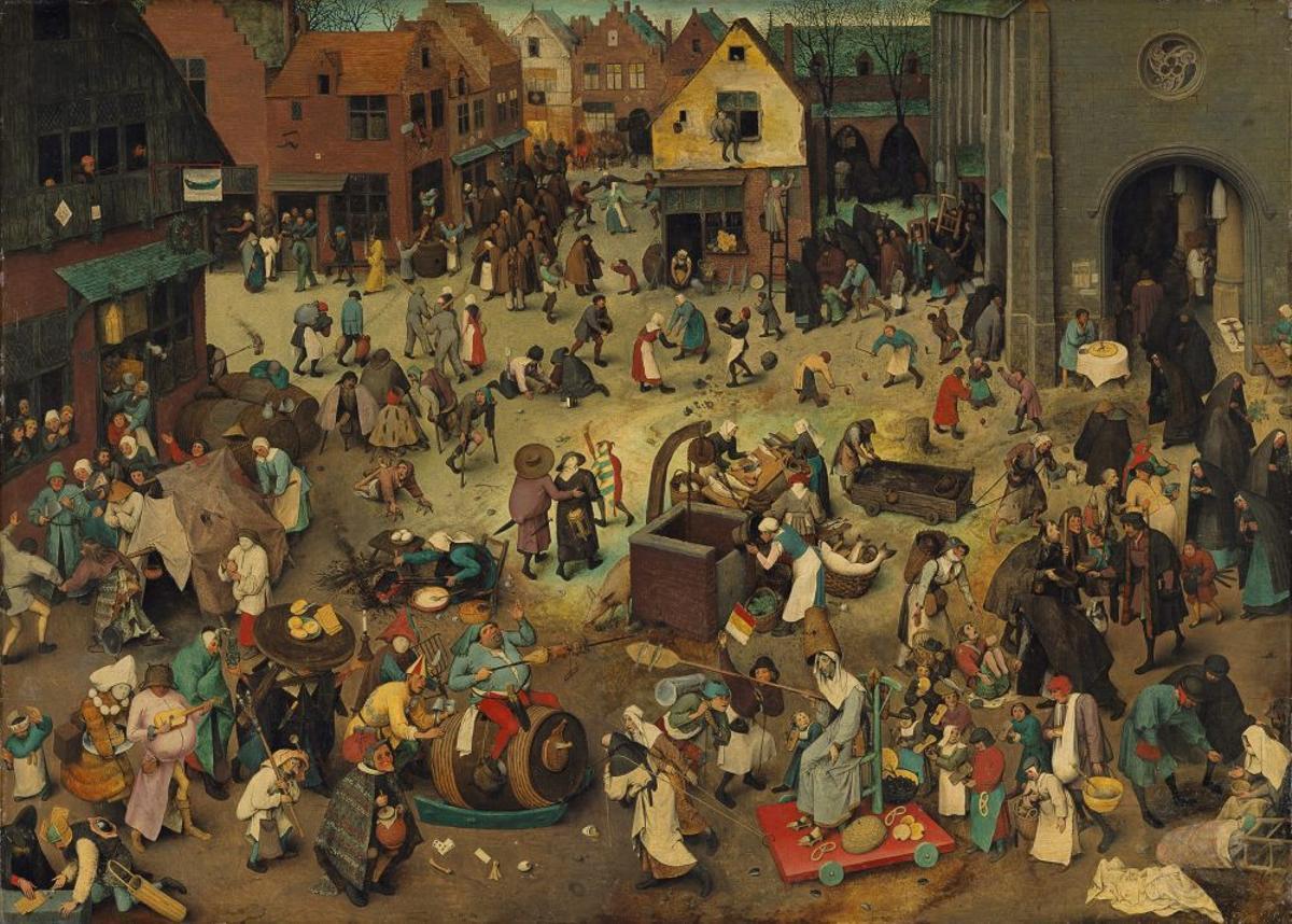 El combate entre don Carnaval y doña Cuaresma (1559). Pieter Bruegel el Viejo.