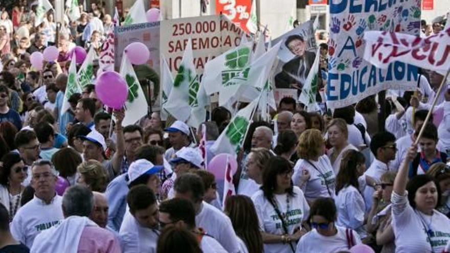 Los centros concertados salieron a la calle a protestar por la supresión de las aulas.