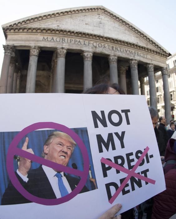 Protestas contra Donald Trump en Roma