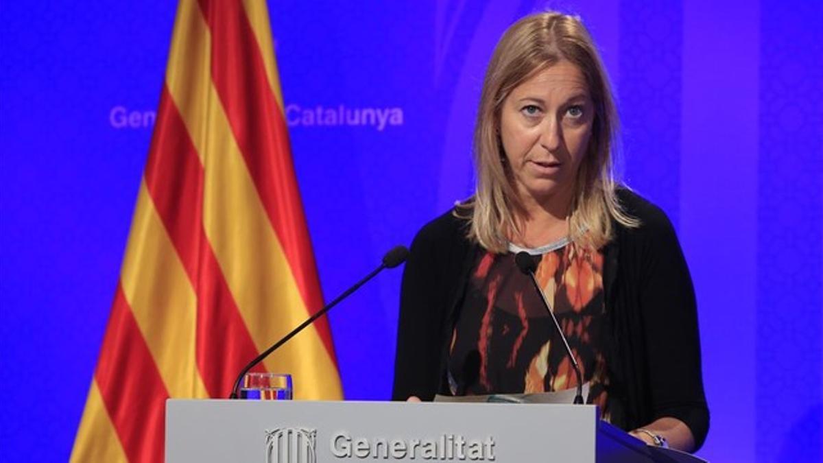 La vicepresidenta, Neus Munté, en una rueda de prensa en el Palau de la Generalitat.