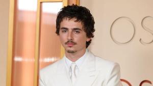 El actor Timothee Chalamet en la alfombra roja de los premios Oscar 2026