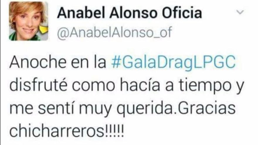 Anabel Alonso confunde a los chicharreros con los canariones  en su Twitter