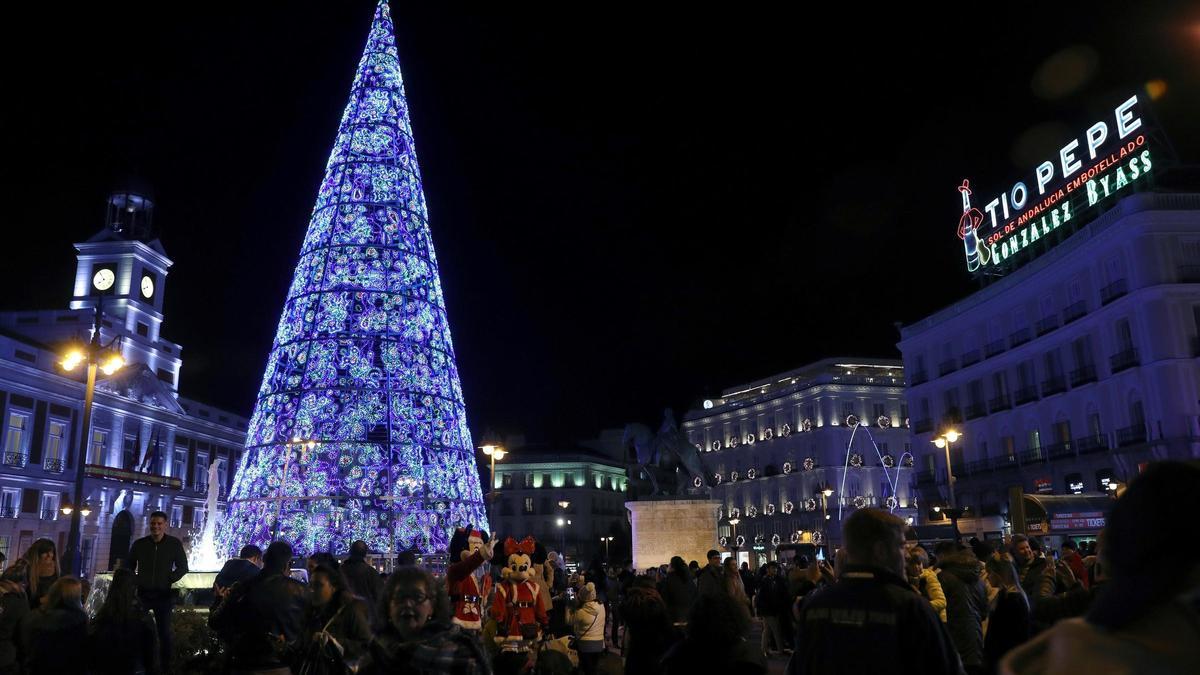 Luces de Navidad en la Puerta del Sol de Madrid en ediciones anteriores