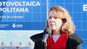 Janet Sanz, vicepresidenta de l’Àrea d’Acció Climàtica i Agenda Estratègica Metropolitana, durant la presentació del projecte. | EL PERIÓDICO