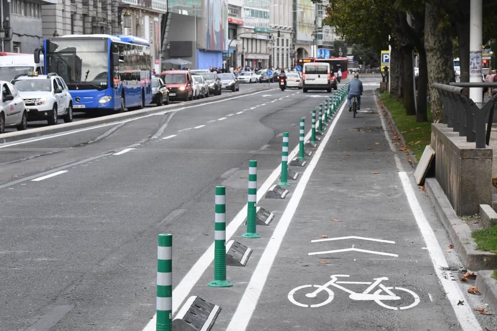 A Coruña estrena un nuevo tramo de carril bici