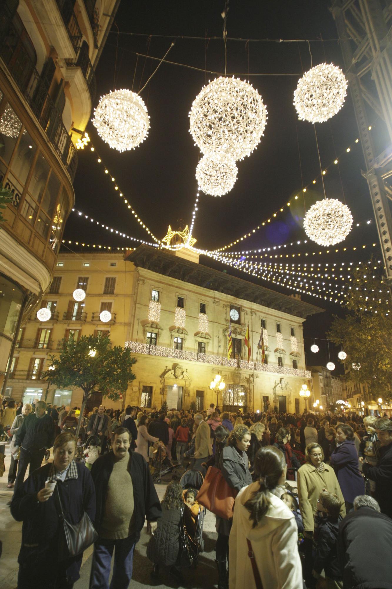 Así eran antes la luces de Navidad de Palma