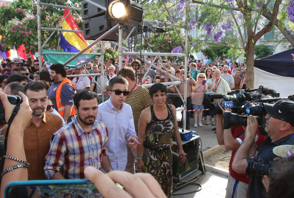 26J: Mitin de Unidos Podemos en la plaza de la Merced