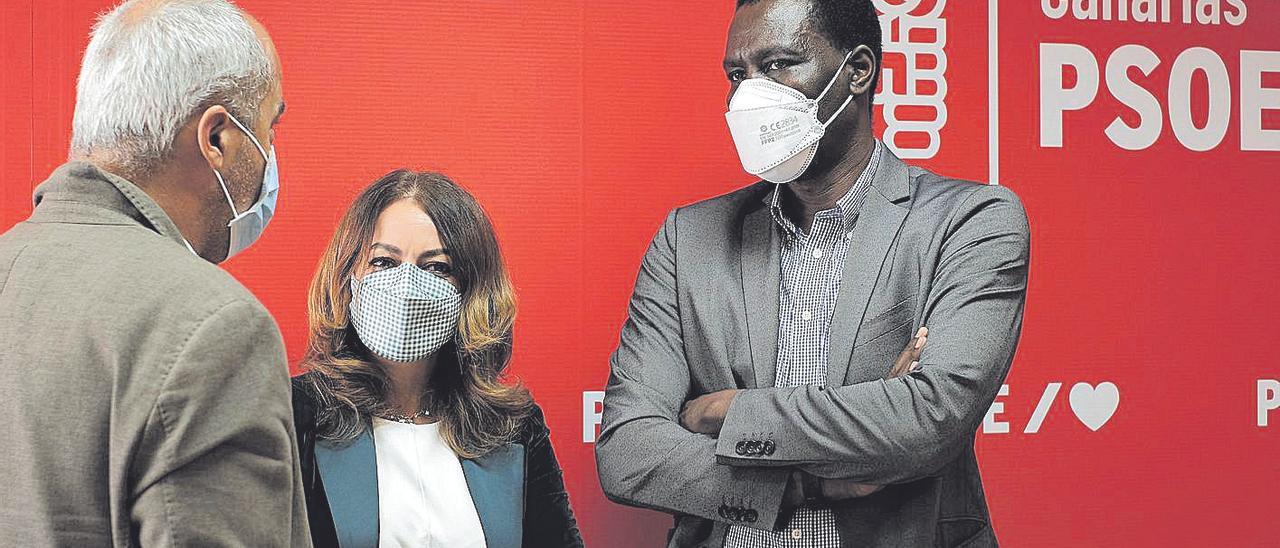 Ramón Morales, Tamara Raya y Luc André Diouf, ayer.