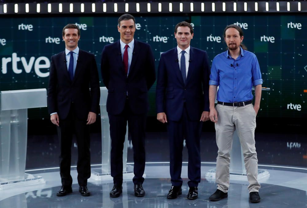 El debate electoral a cuatro de RTVE, en imágenes