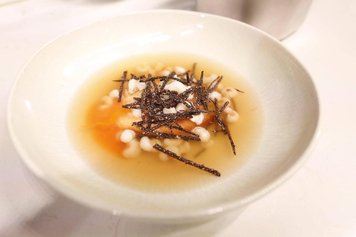 La sopa del xef Francesc Rovira que va cuinar en un acte del Fòrum.