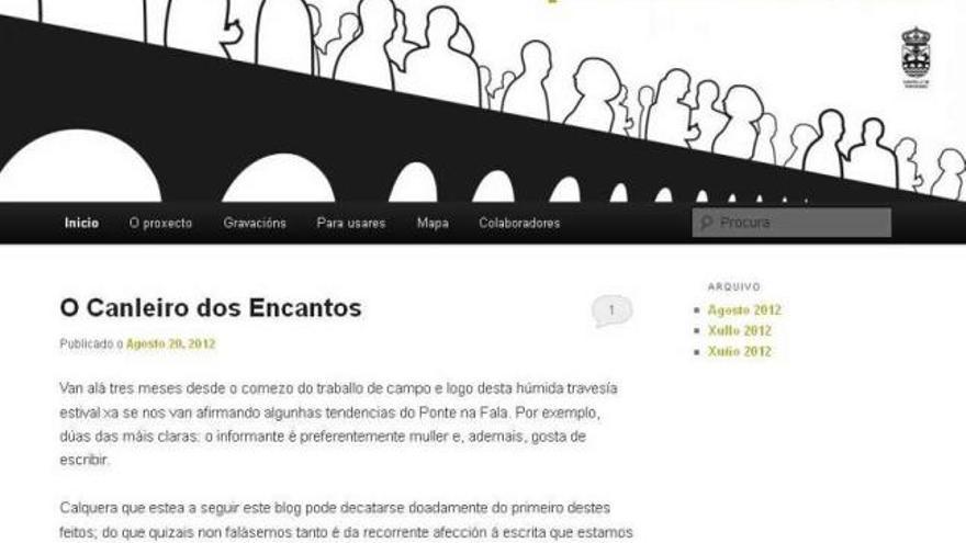 Vista do blog &#039;Ponte da Fala&#039; no que se recollen as lendas e historias sobre Ponteceso. / l. o.