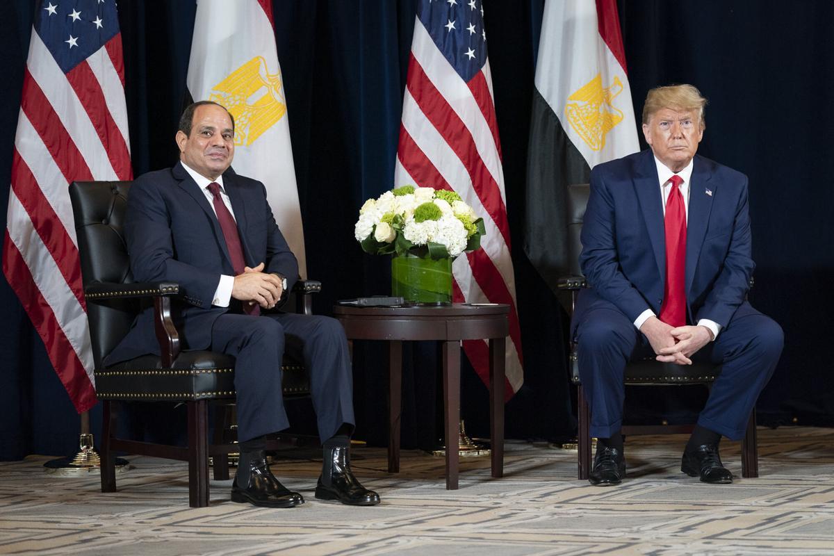 El presidente de Egipto, Abdelfatá al Sisi, y el de EEUU, Donald Trump, durante la reunión mantenida el pasado 23 de septiembre en la ONU.