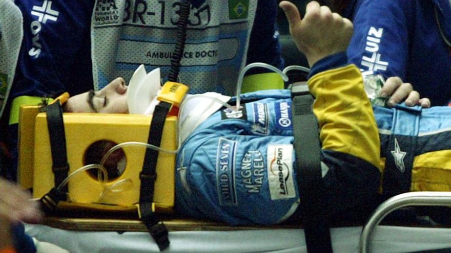 Alonso y su accidente en el GP de Brasil 2003