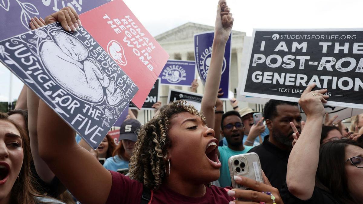 Manifestación en contra del aborto, ras la polémica decisión del Supremo de EEUU.
