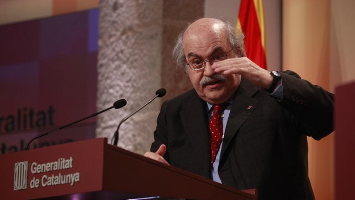 Andreu Mas-Colell, en la rueda de prensa.