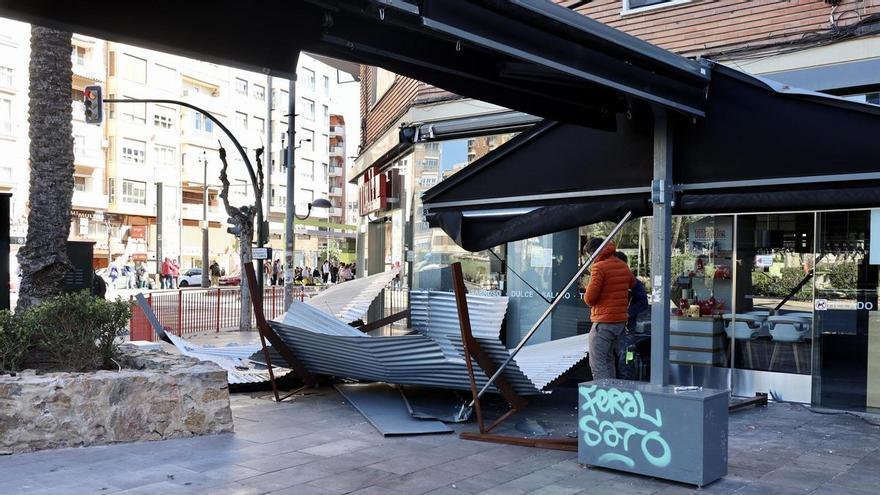 El viento causa estragos en la Región de Murcia: corta carreteras, derriba árboles y hace caer macetas y hasta una cama de los balcones