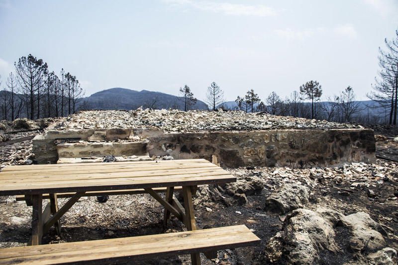 El paraje de El Surar, arrasado por el incendio