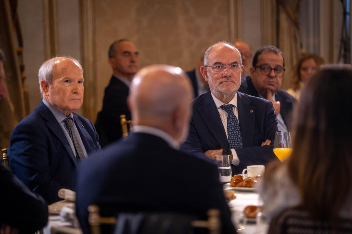 Barcelona 09/03/2026 Economia. Conferencia de Albert Sáez,director de EL PERIÓDICO, en el Fòrum Europa Tribuna Catalunya. Hotel Palace. AUTOR: JORDI OTIX