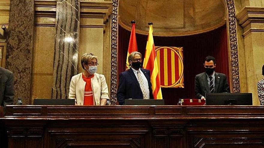 Un moment de l&#039;acte celebrat ahir al Parlament