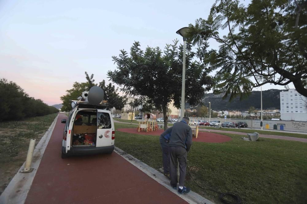 desperfectos en el parque 9 d'Octubre de Xàtiva