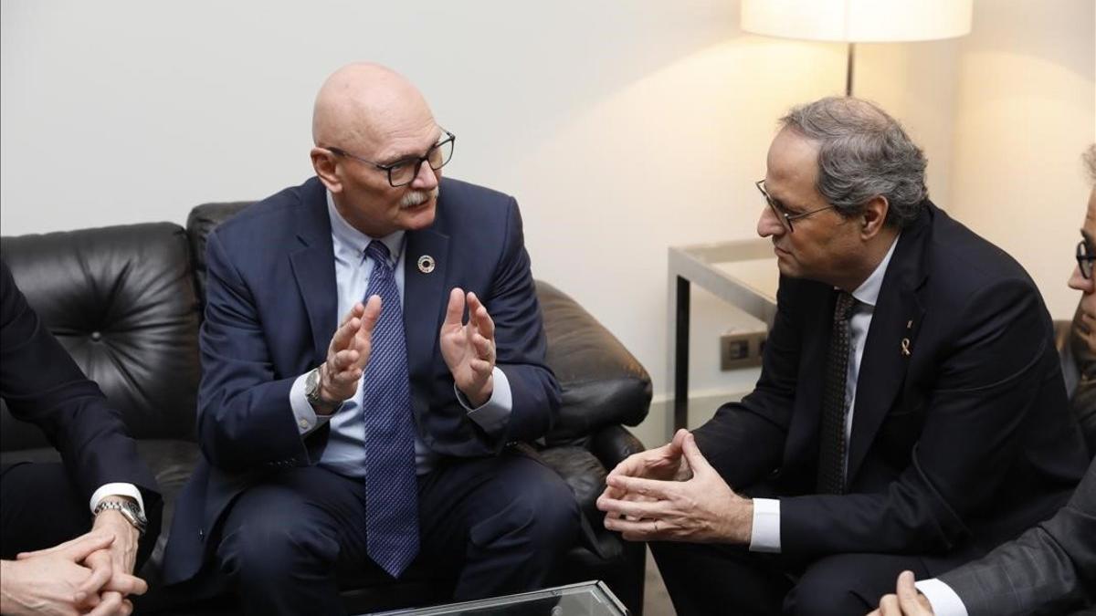 Quim Torra y John Hoffmann, reunidos tras la cancelación del Mobile World Congress