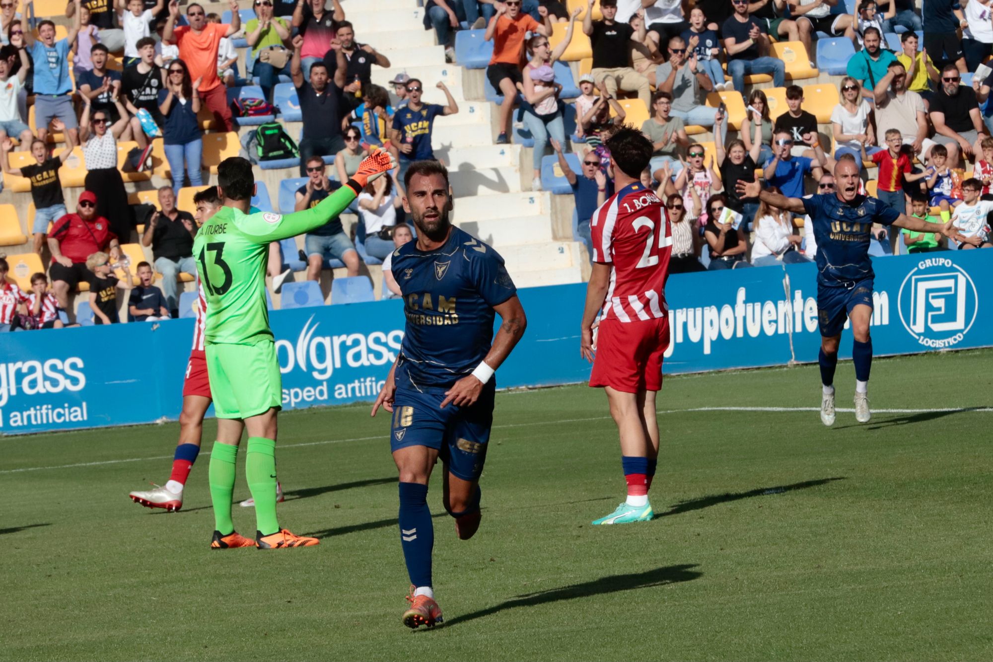 UCAM Murcia-Atlético de Madrid B: Empate en la ida de la final por el ascenso a 1ªRFEF