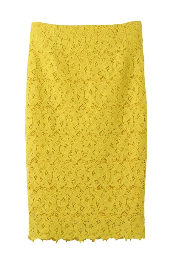 Falda lápiz amarilla de Kiabi