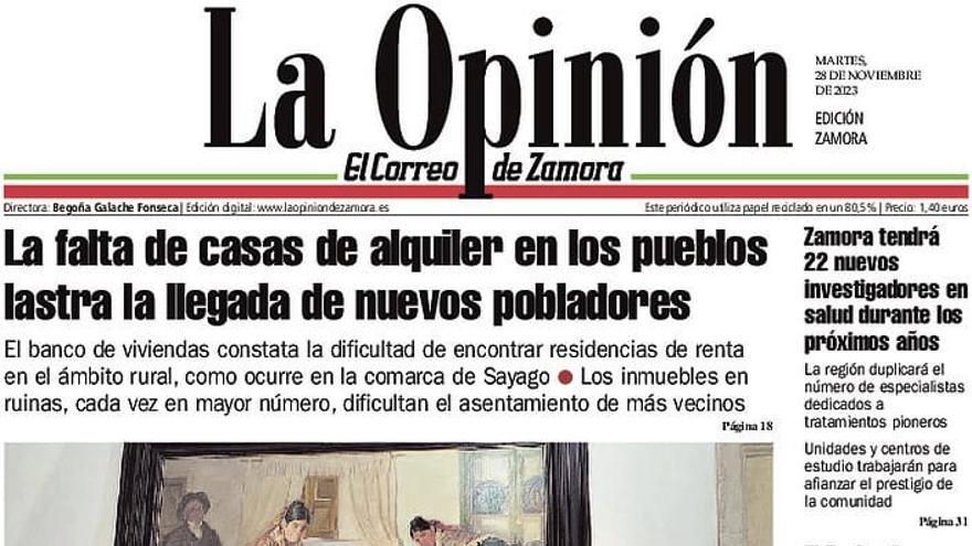 Los titulares del martes en Zamora
