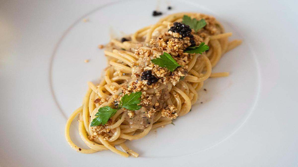 Espaguetis 'alle nocciole' del restaurante Capú.