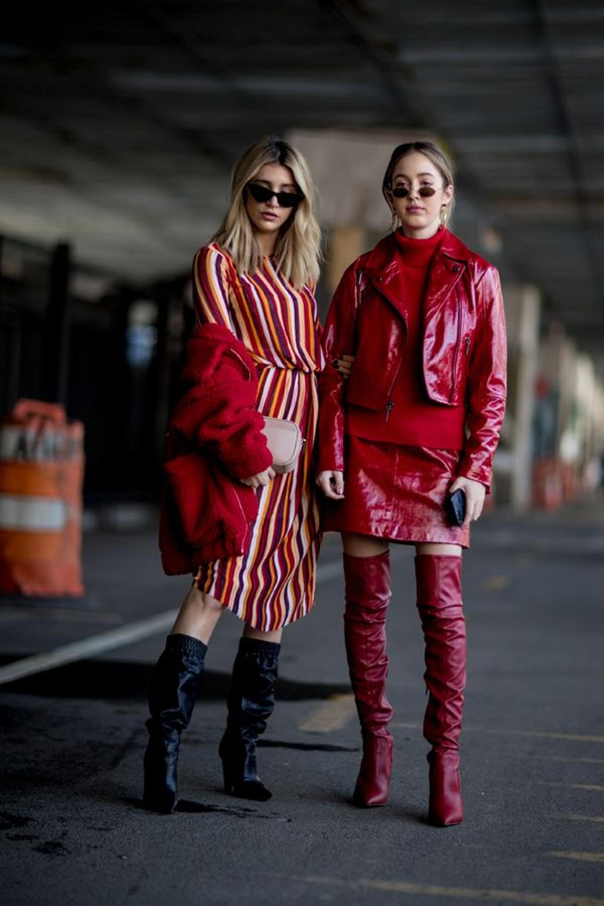 'Twinning' en color rojo en el 'street style' de Nueva York
