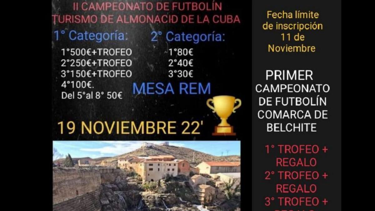 El futbolín toma Almonacid de la Cuba el próximo 19 de noviembre | SERVICIO ESPECIAL