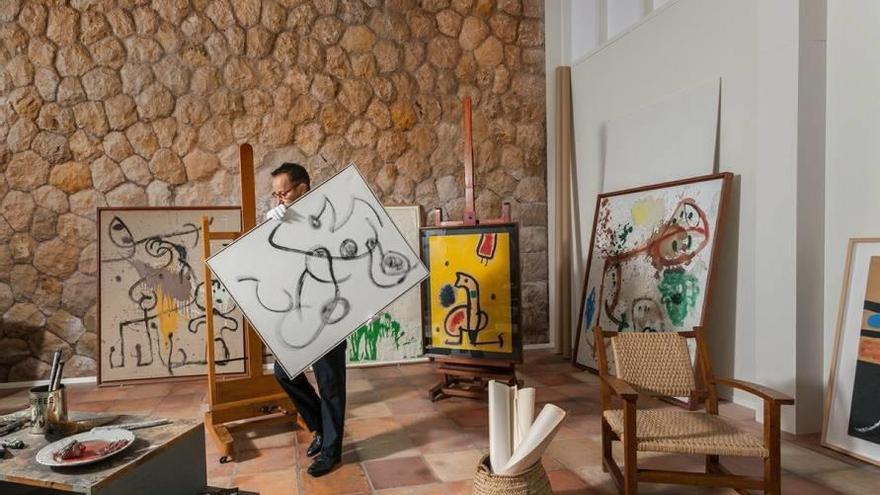 Joan Punyet, en la reconstrucción del taller de Miró.