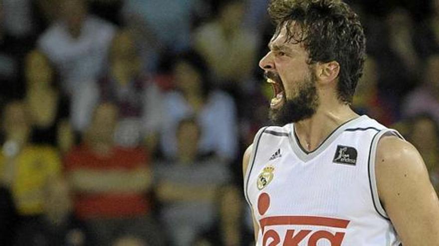 Sergi Llull, en un moment del partit d&#039;ahir entre el Barça i el Madrid