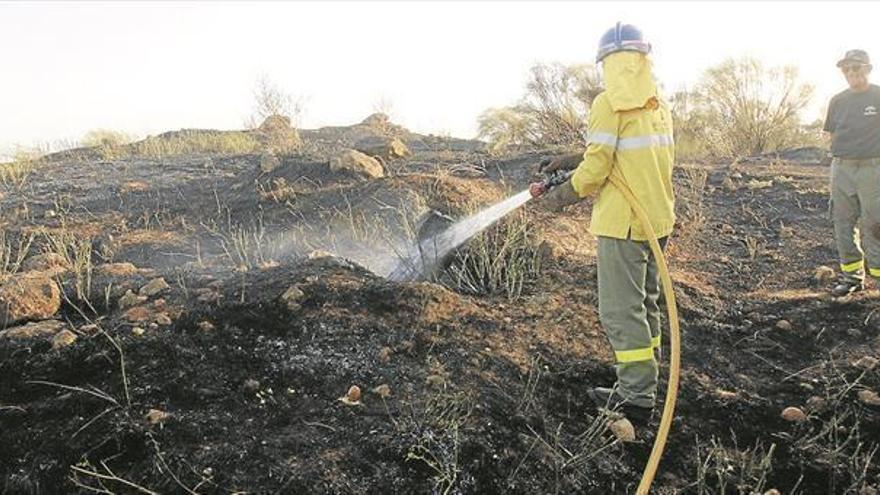 Un nuevo incendio en Encinarejo calcina 1,2 hectáreas de vegetación de ribera