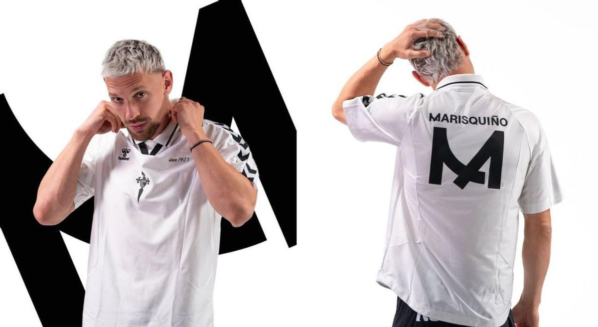 Radu, elegido como imagen para mostrar la nueva camiseta colaborativa entre el Celta y O Marisquiño-