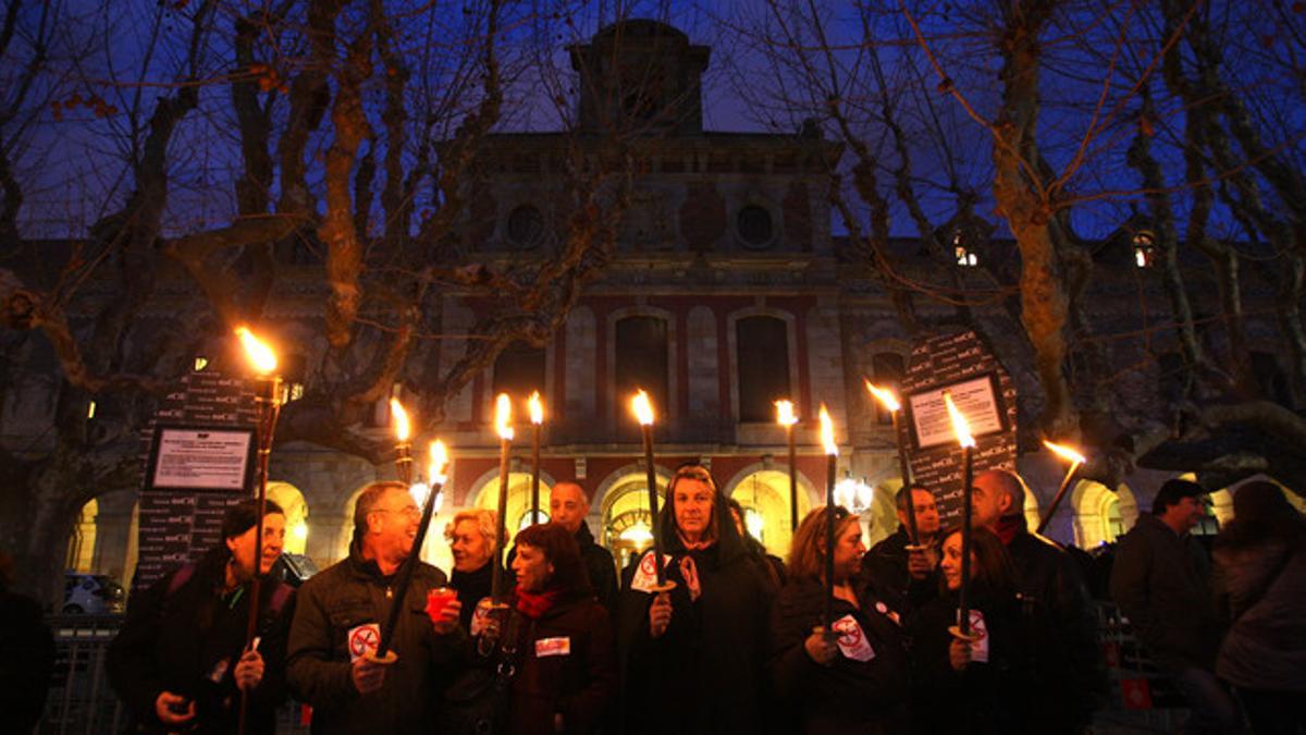 El velatorio ante el Parlament.