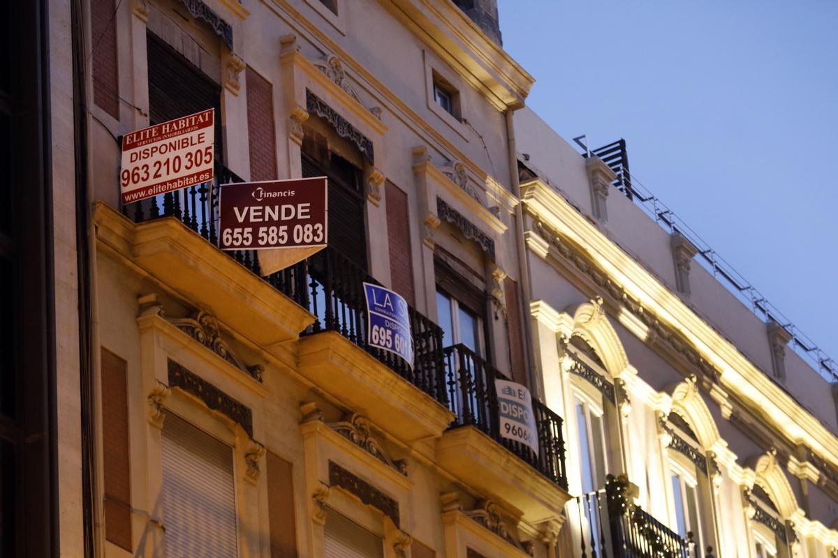 Vivienda en venta en el centro de València, en una imagen de archivo.