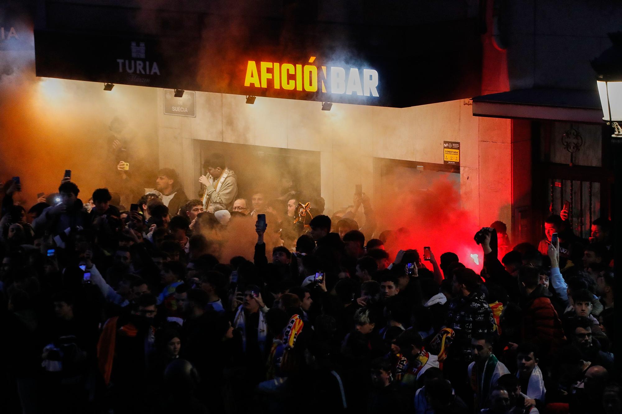 Llegada del Valencia a Mestalla