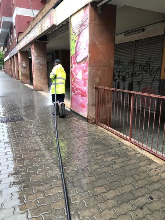 Desinfección de calles en Alicante