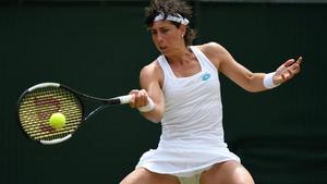 Carla Suárez, en el partido ante Serena Williams.