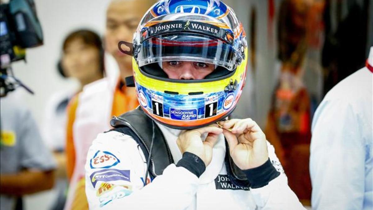 Fernando Alonso, satisfecho tras la sesión de calificación