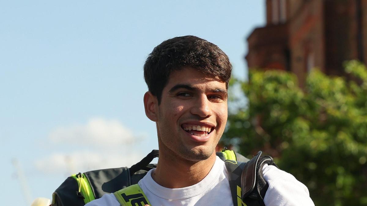 Carlos Alcaraz, en el torneo de Queen's