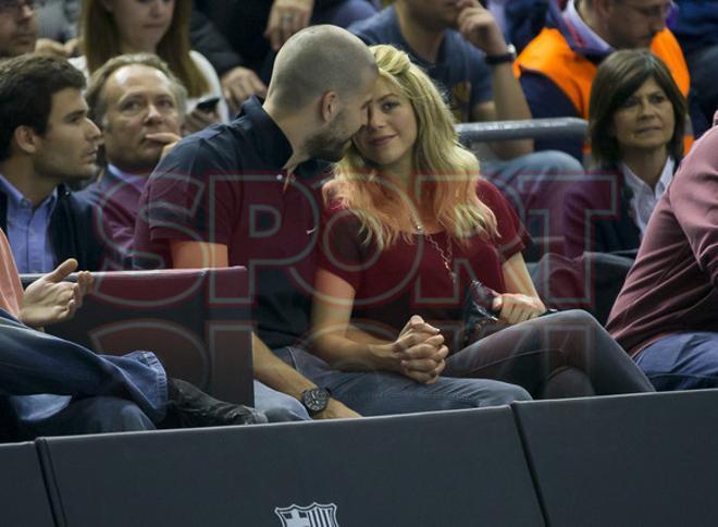 Shakira y Piqué, en el Palau Blaugrana