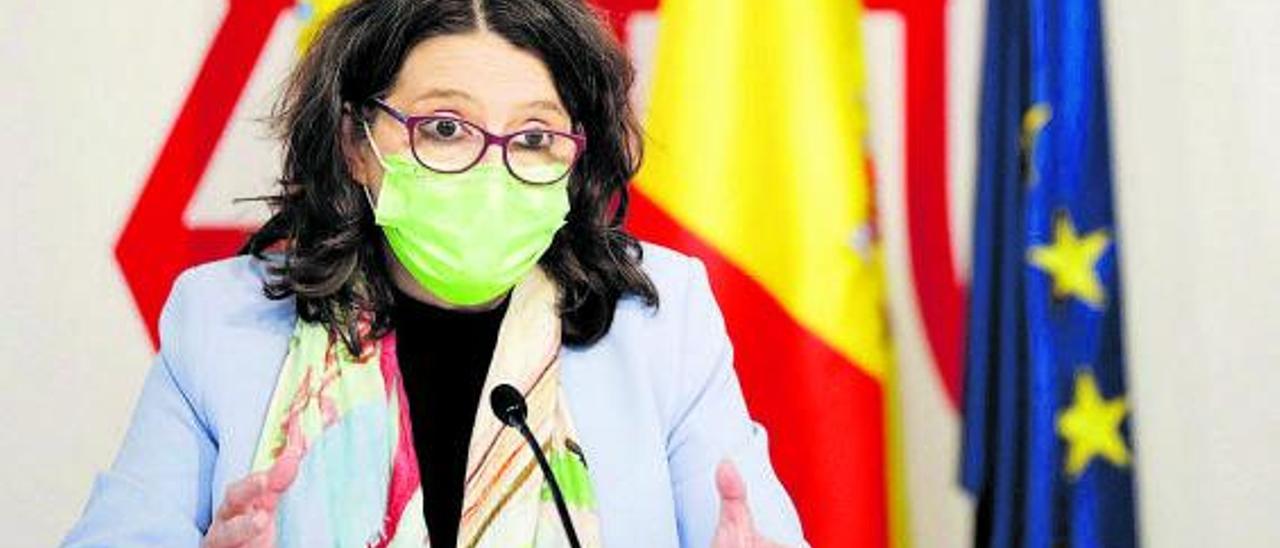 Mónica Oltra en una comparecencia de prensa reciente.