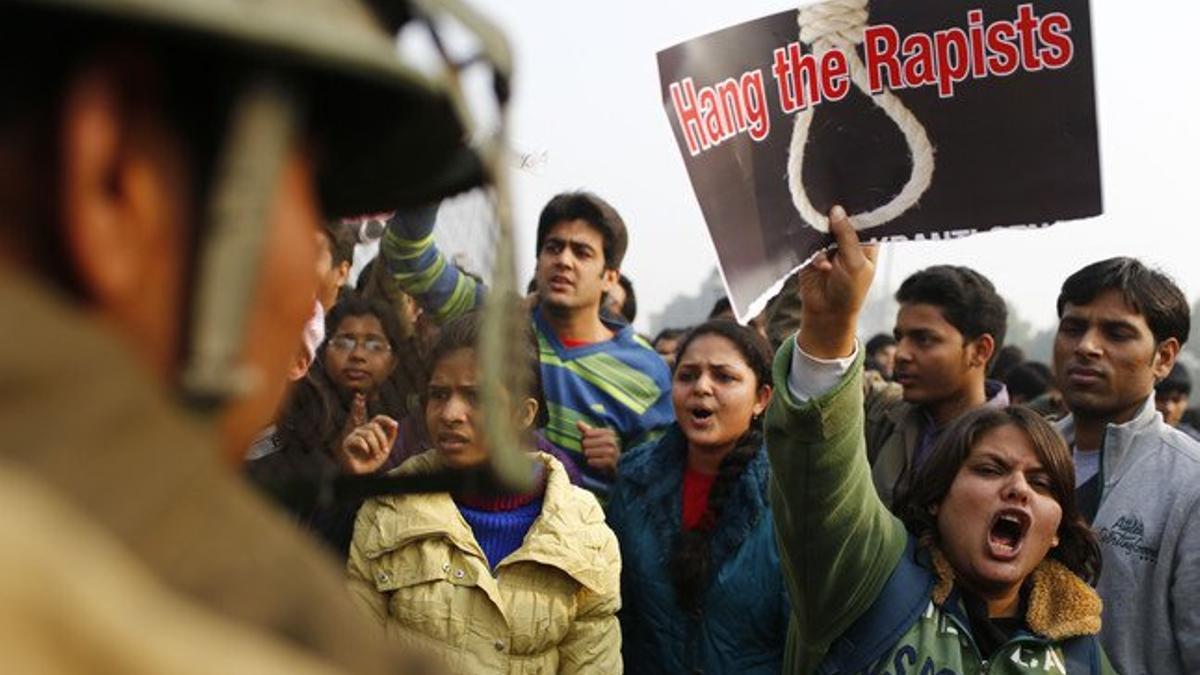 Manifestaciones en favor de condenas más duras para los violadores, en Nueva Delhi.