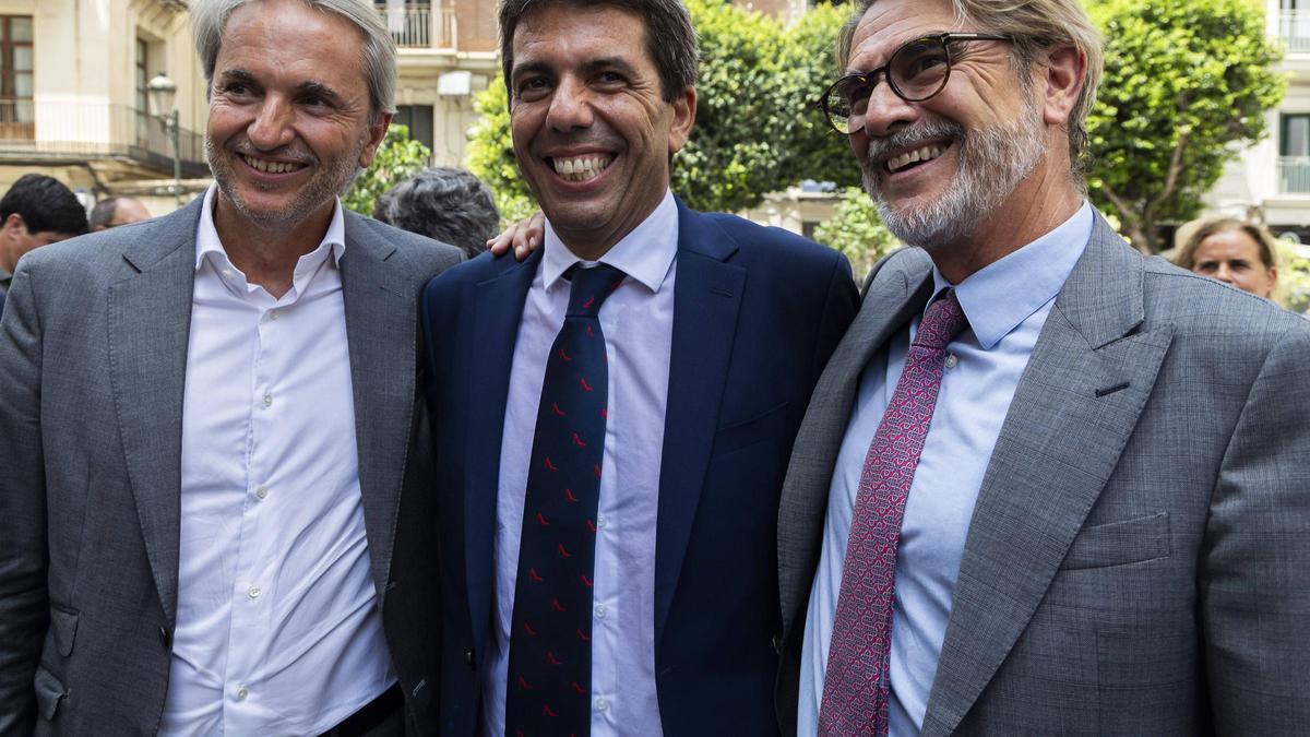 Manuel Broseta, Carlos Mazón y Pablo Broseta, en julio de 2023.