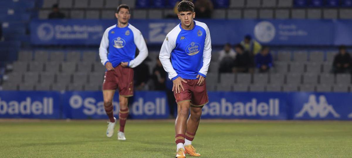 Samu, con Loureiro en la Nova Creu Alta. |  Fernando Fernández