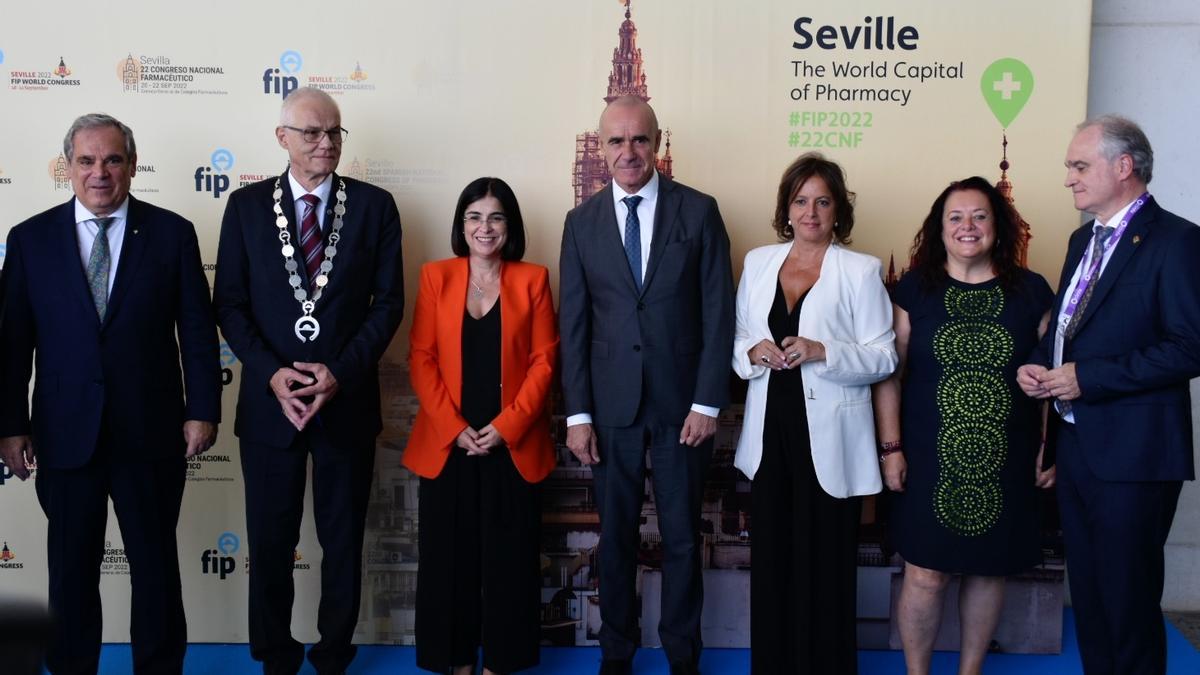 Inauguración del 80 Congreso Mundial de Farmacia este domingo, en Sevilla, con presencia de Catalina García, consejera de Salud.