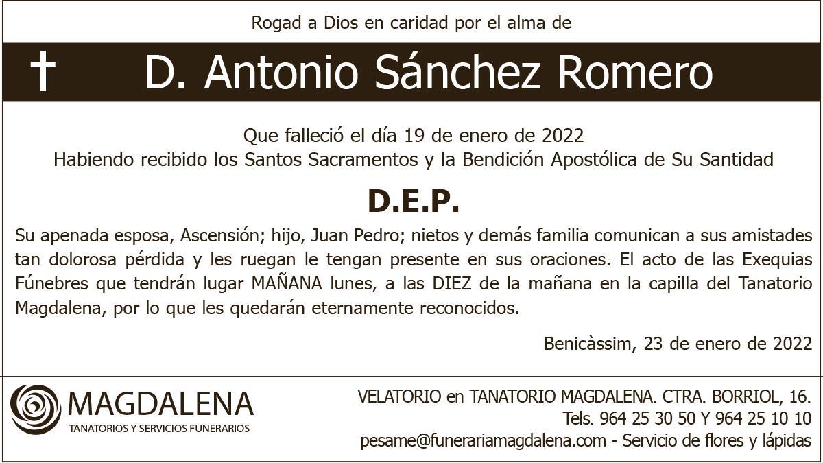 D. Antonio Sánchez Romero